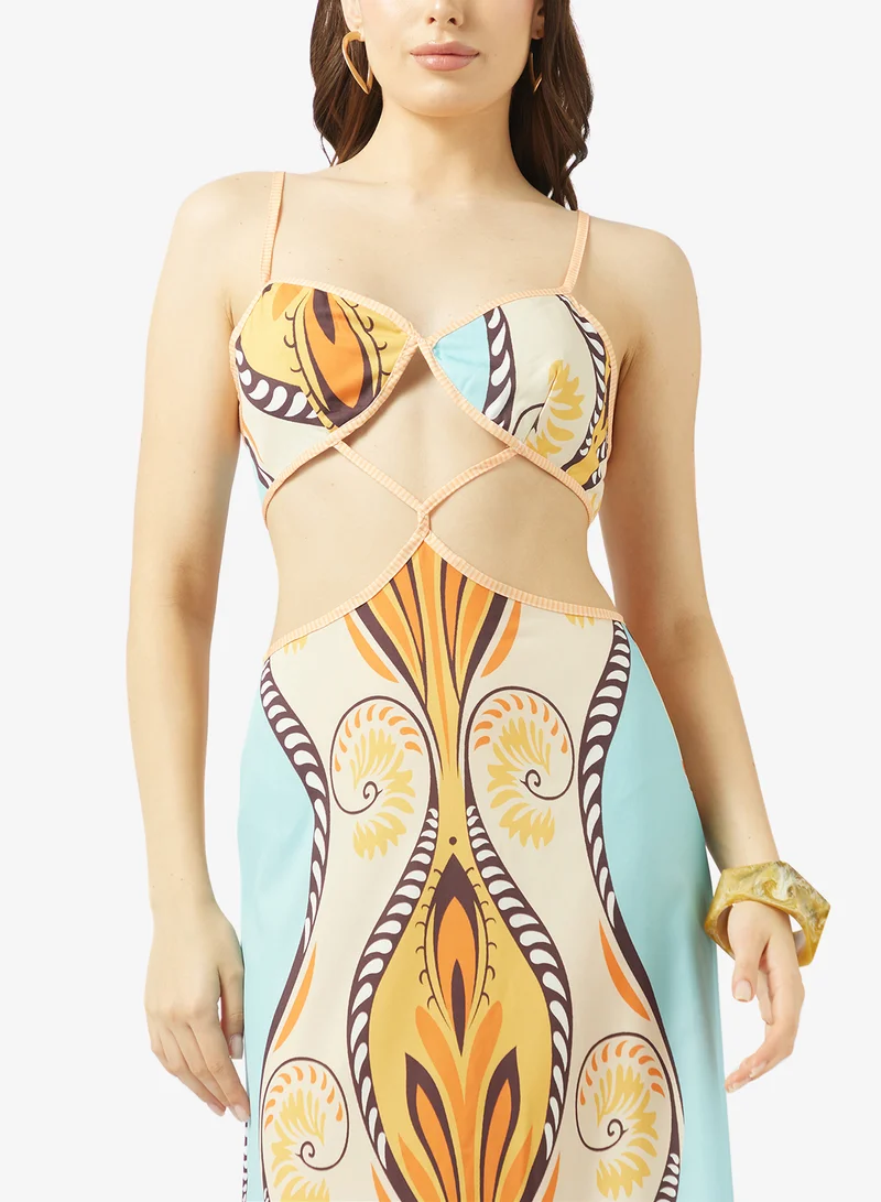 Ginger  Strappy Cutout Detail Resort Dress for Women | Best Price UAE